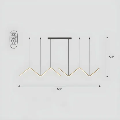 Modern Metal W-Shaped LED Island Pendant Light Image - 20