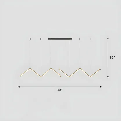 Modern Metal W-Shaped LED Island Pendant Light Image - 21