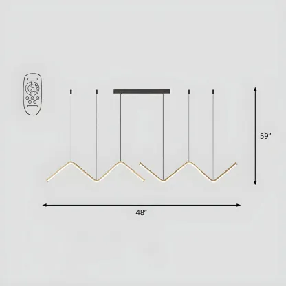 Modern Metal W-Shaped LED Island Pendant Light Image - 25