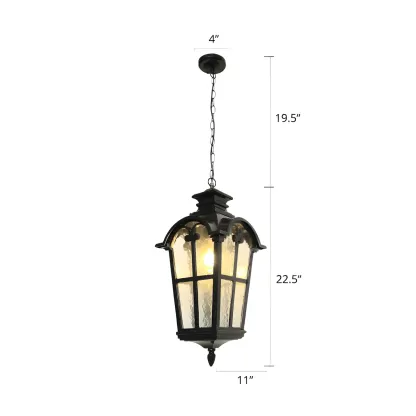 Black Modern Vintage Lantern LED Pendant Lights for Outdoor  Image - 5