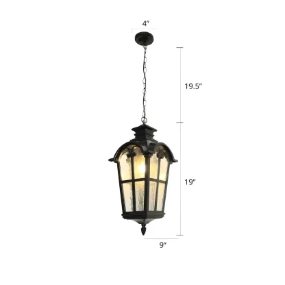 Black Modern Vintage Lantern LED Pendant Lights for Outdoor  Image - 6