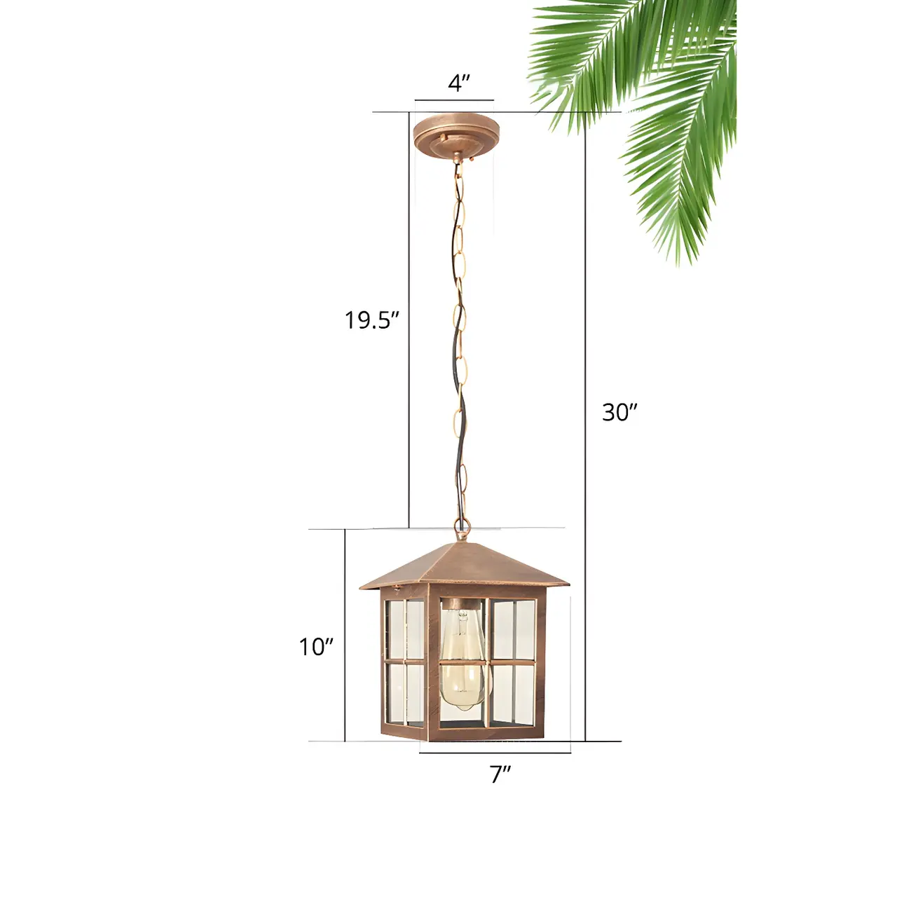 Traditional Metal LED Lantern Shaped Outdoor Pendant Lights Image - 3 | homeyfad
