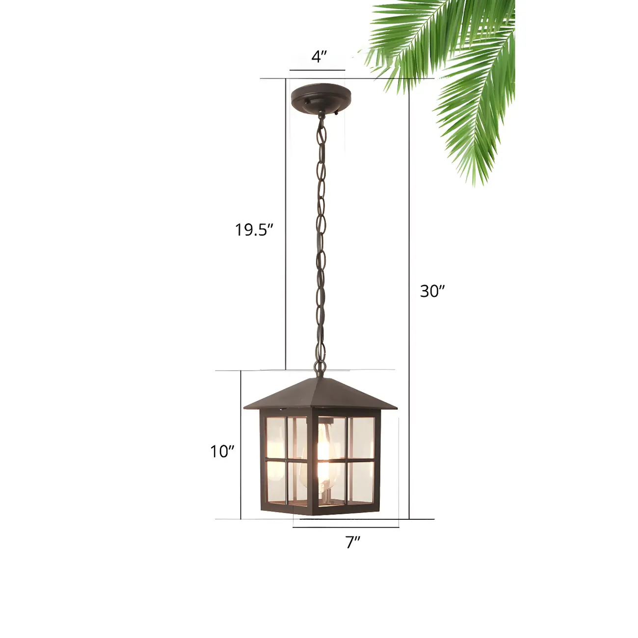 Traditional Metal LED Lantern Shaped Outdoor Pendant Lights Image - 6 | homeyfad