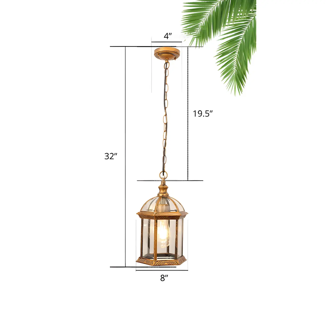 Clear Glass Birdcage Suspension Light Vintage 1-Light Outdoor Hanging Pendant Light Image - 5 | homeyfad