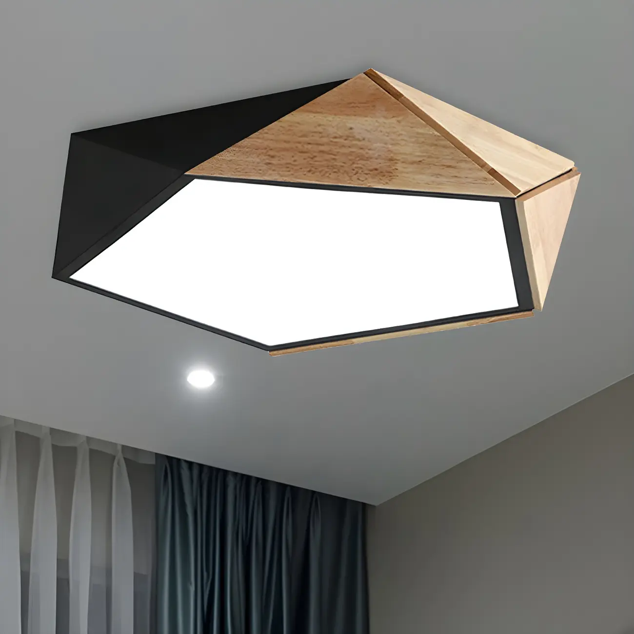 Modern Geometric LED Flush Mount Ceiling Light Image - 1 | homeyfad