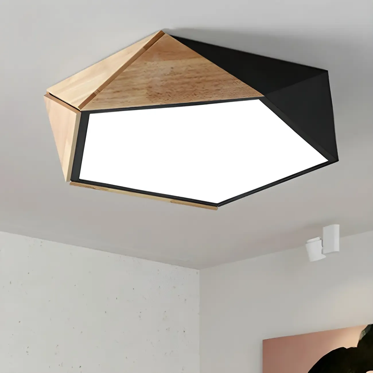 Modern Geometric LED Flush Mount Ceiling Light Image - 2