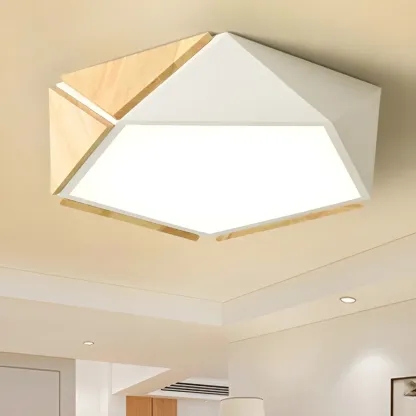 Modern Geometric LED Flush Mount Ceiling Light Image - 4
