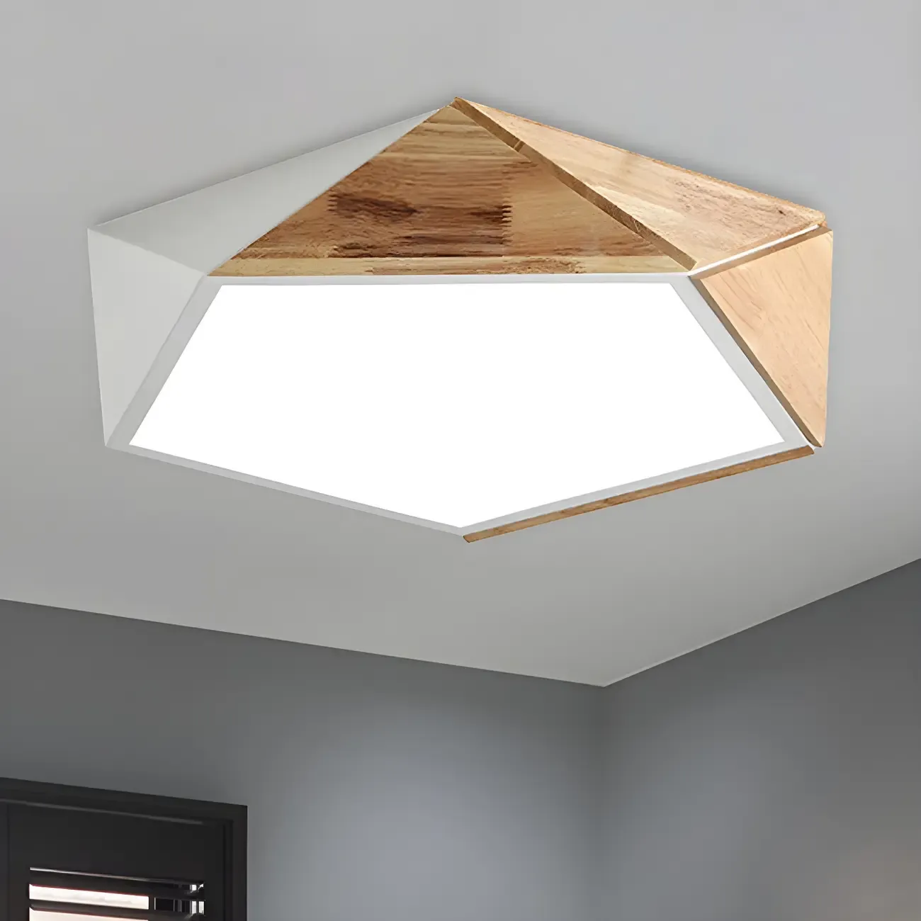 Modern Geometric LED Flush Mount Ceiling Light Image - 5