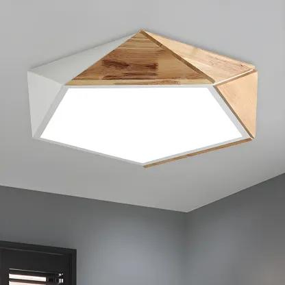 Modern Geometric LED Flush Mount Ceiling Light Image - 5