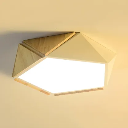 Modern Geometric LED Flush Mount Ceiling Light Image - 9
