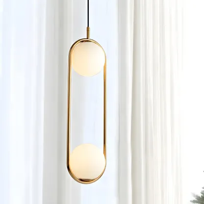 Globe Pendant Lighting Modern White Glass 1/2 Lights Black/Gold Hanging Ceiling Lamp for Bedroom Image - 14