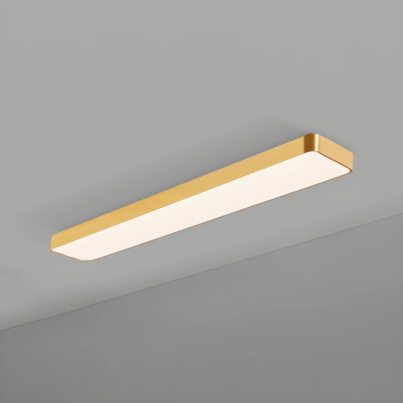 Modern Gold Rectangular Metal LED Flush Mount Ceiling Light Image - 2 | homeyfad