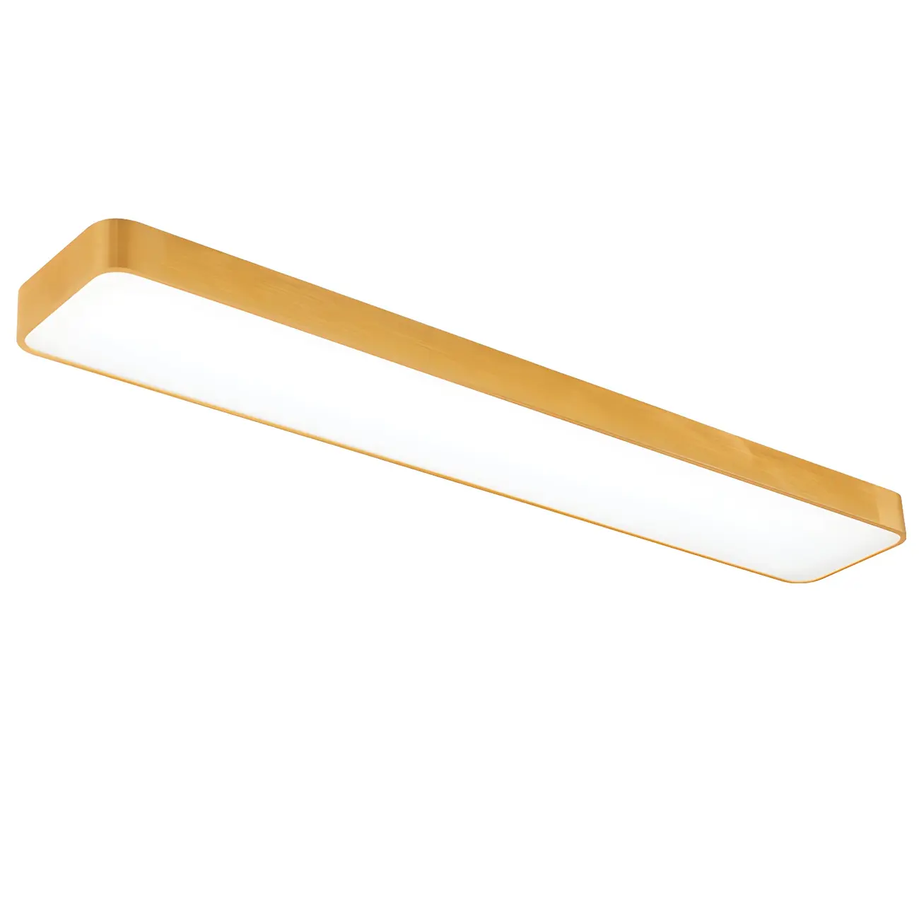 Modern Gold Rectangular Metal LED Flush Mount Ceiling Light Image - 8 | homeyfad