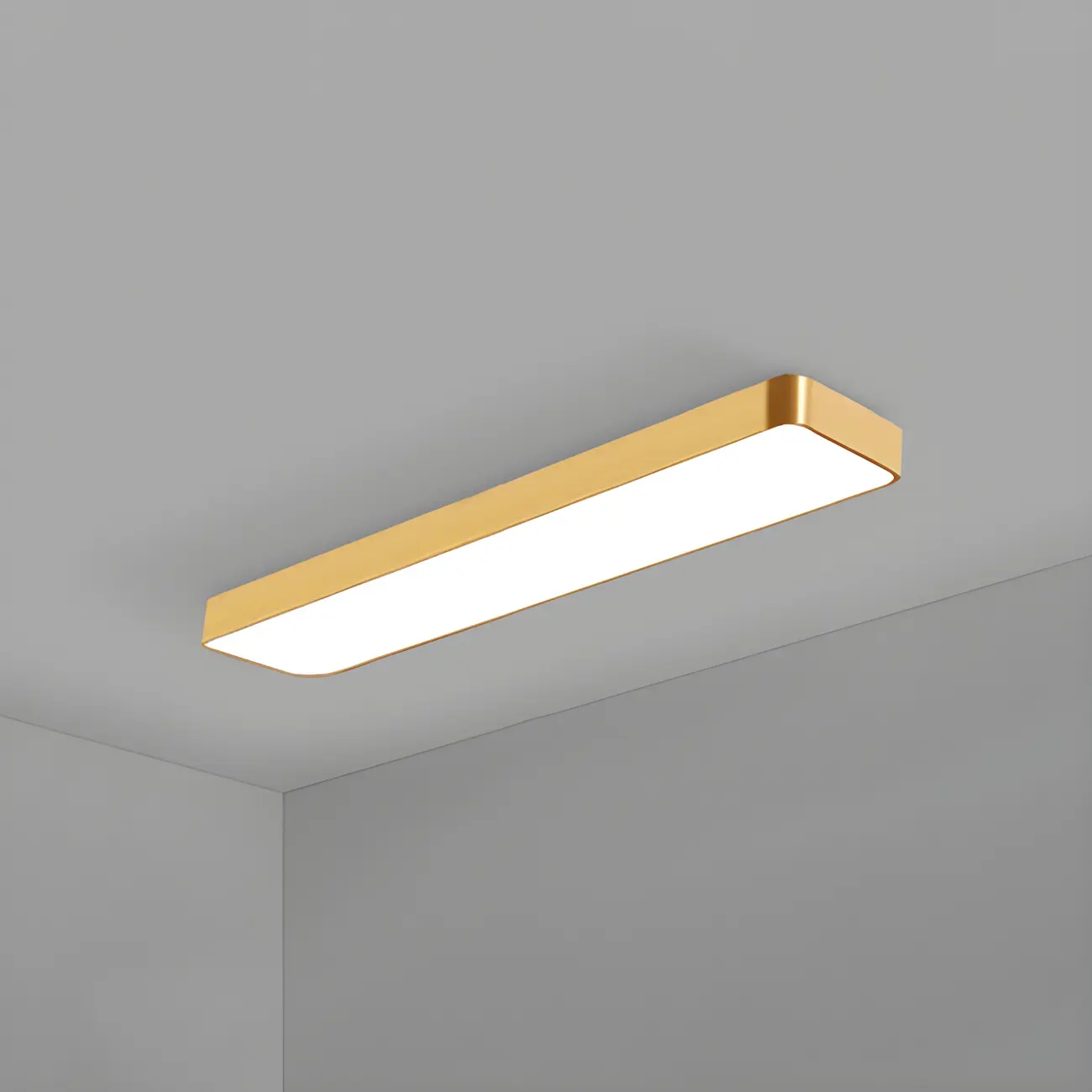 Modern Gold Rectangular Metal LED Flush Mount Ceiling Light Image - 10 | homeyfad