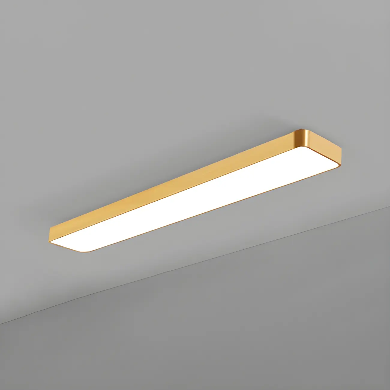 Modern Gold Rectangular Metal LED Flush Mount Ceiling Light Image - 11 | homeyfad