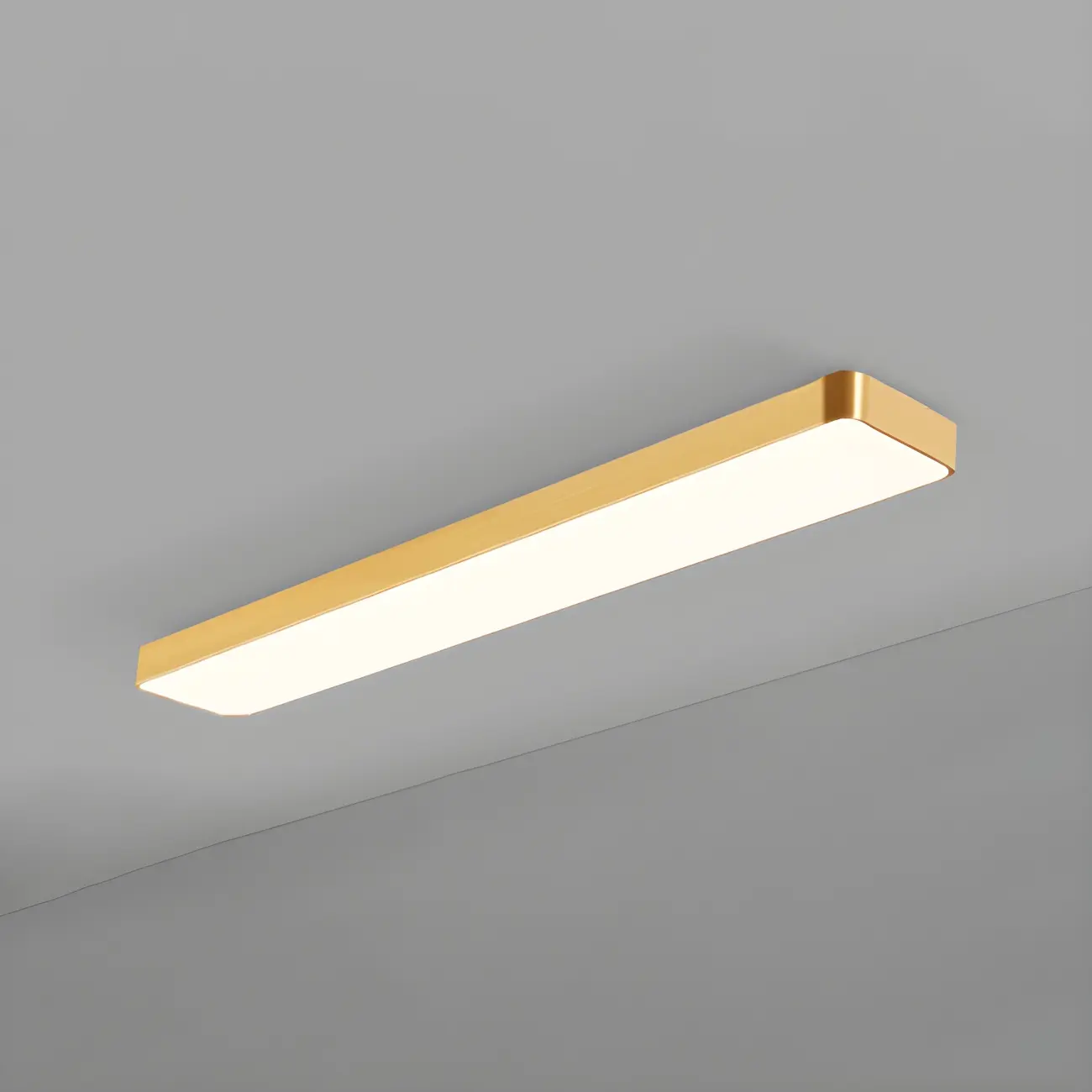Modern Gold Rectangular Metal LED Flush Mount Ceiling Light Image - 12 | homeyfad