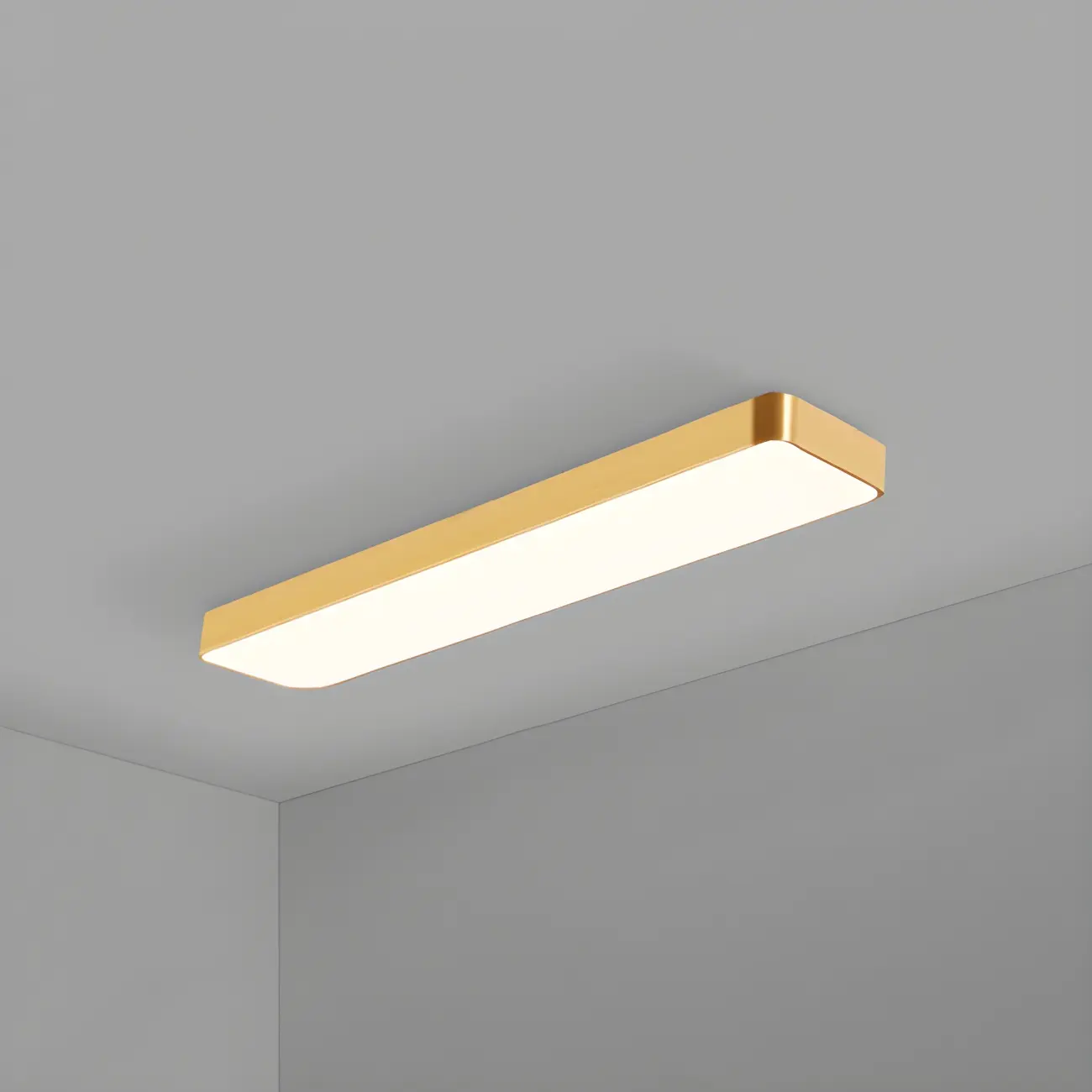 Modern Gold Rectangular Metal LED Flush Mount Ceiling Light Image - 13 | homeyfad