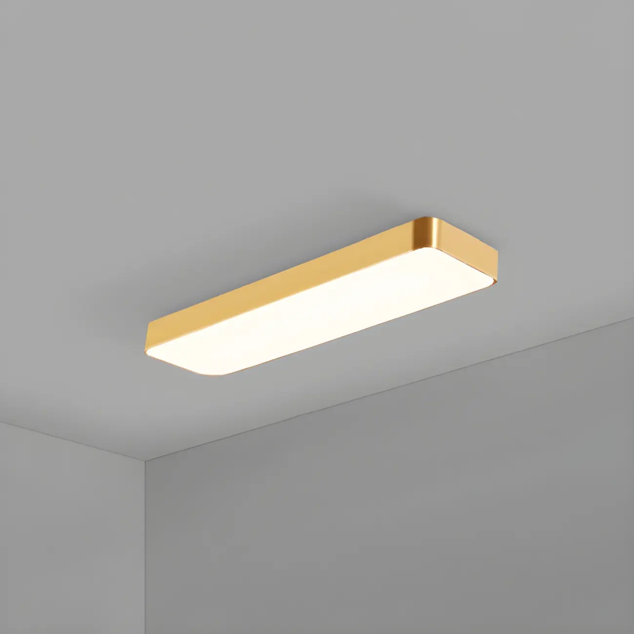 Modern Gold Rectangular Metal LED Flush Mount Ceiling Light Image - 14 | homeyfad