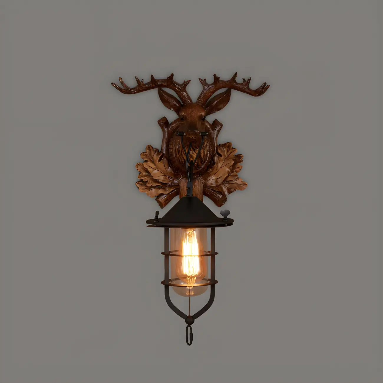 Rustic Wood Wall Sconce Lantern Country Corridor Light Image - 15 | homeyfad
