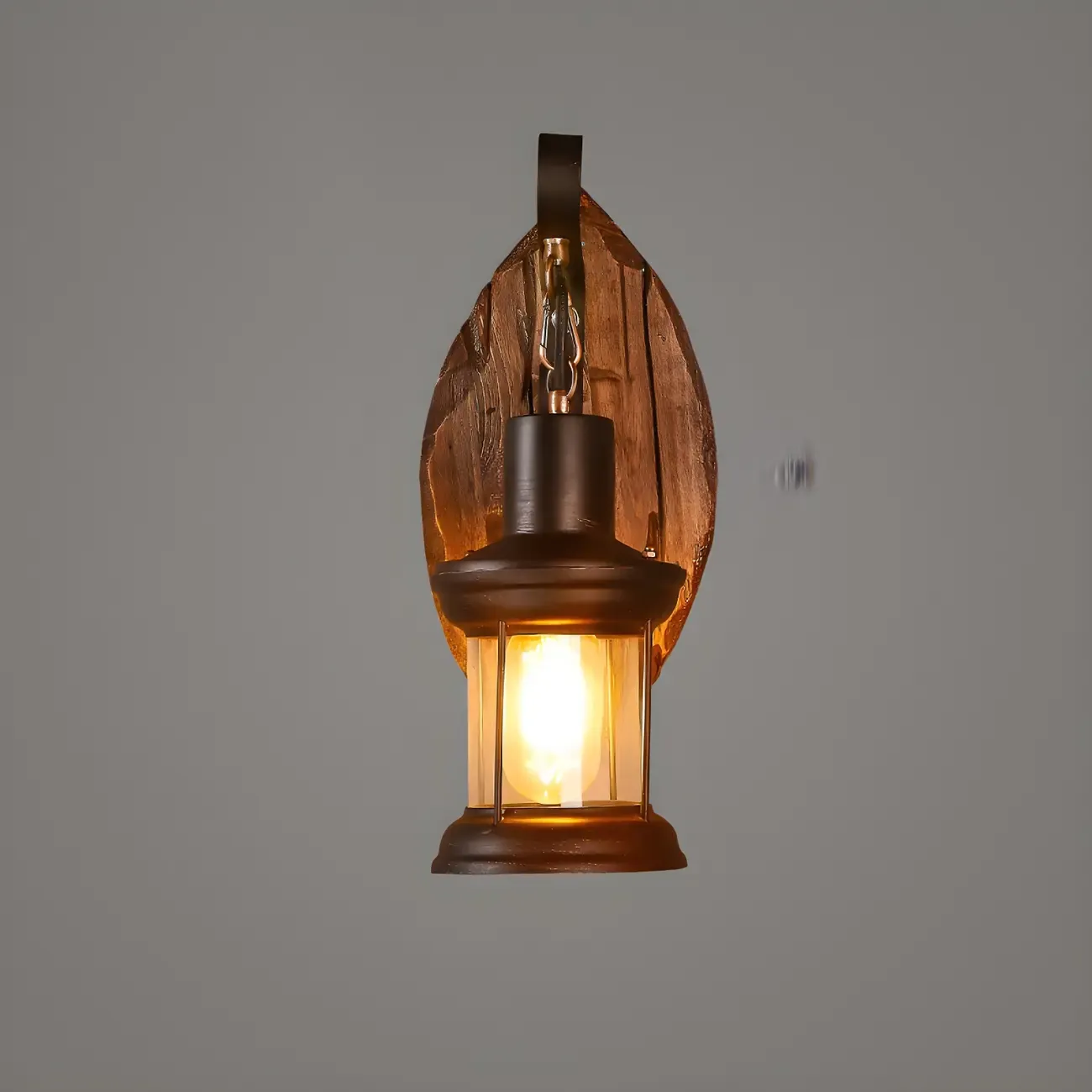 Rustic Wood Wall Sconce Lantern Country Corridor Light Image - 20