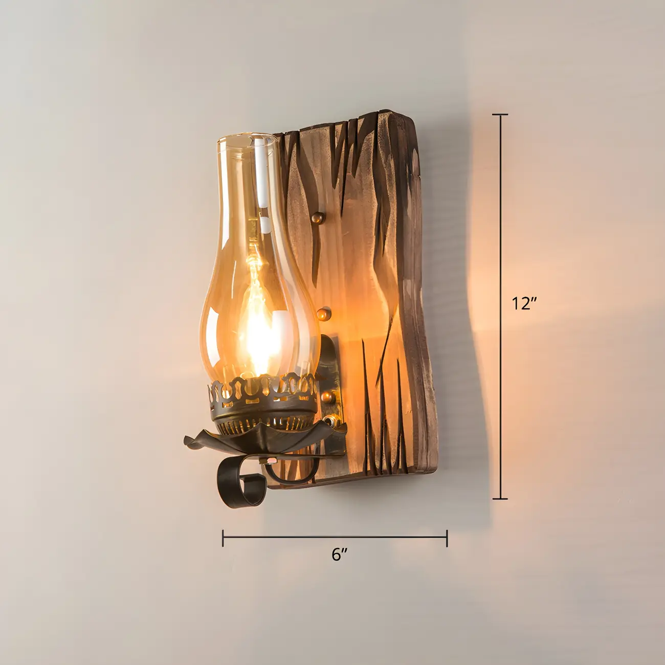 Rustic Wood Wall Sconce Lantern Country Corridor Light Image - 21 | homeyfad