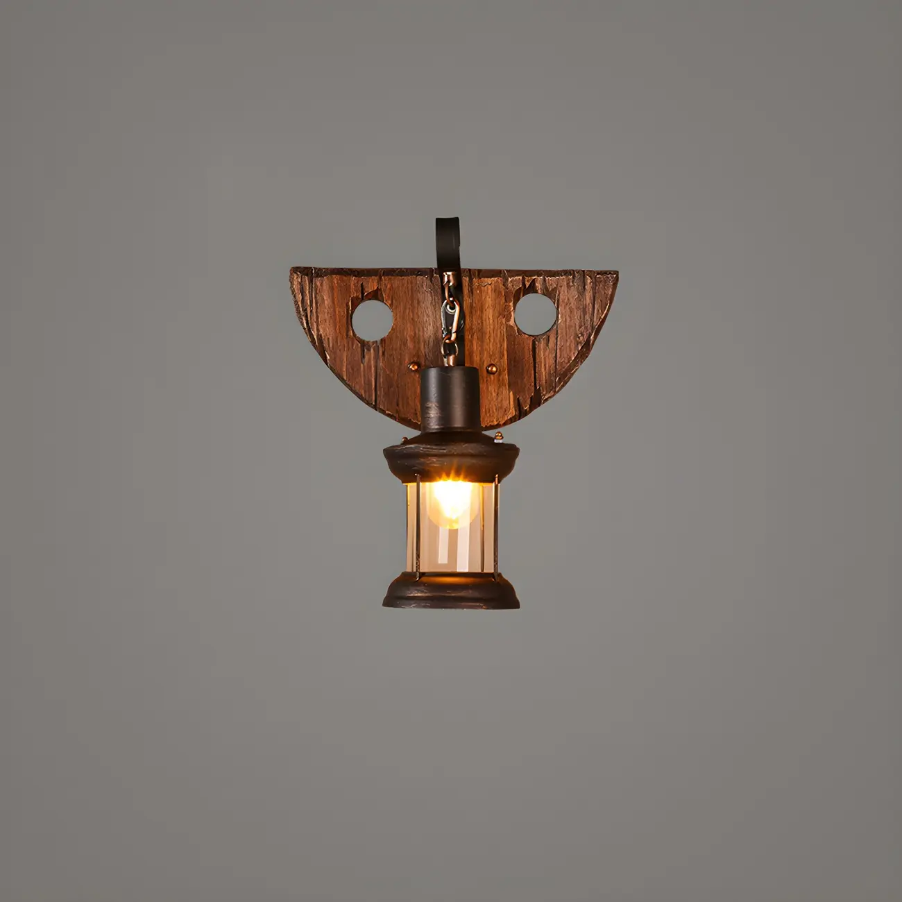 Rustic Wood Wall Sconce Lantern Country Corridor Light Image - 34 | homeyfad
