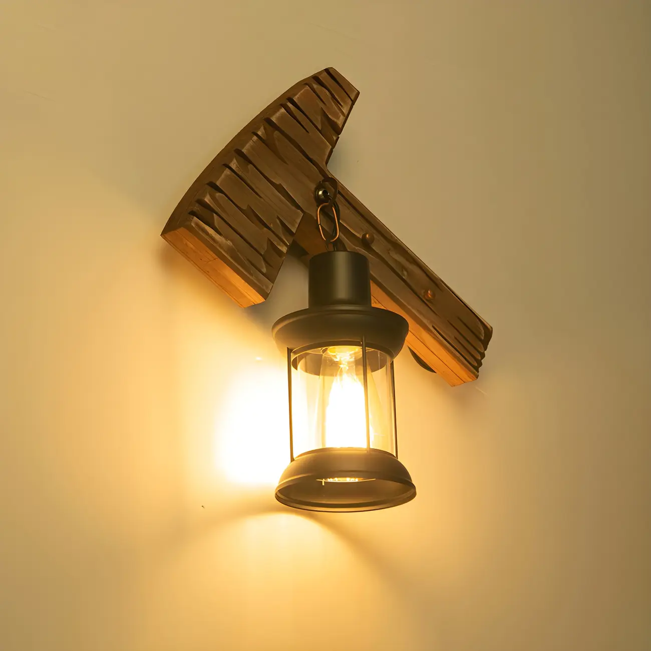 Rustic Wood Wall Sconce Lantern Country Corridor Light Image - 35 | homeyfad