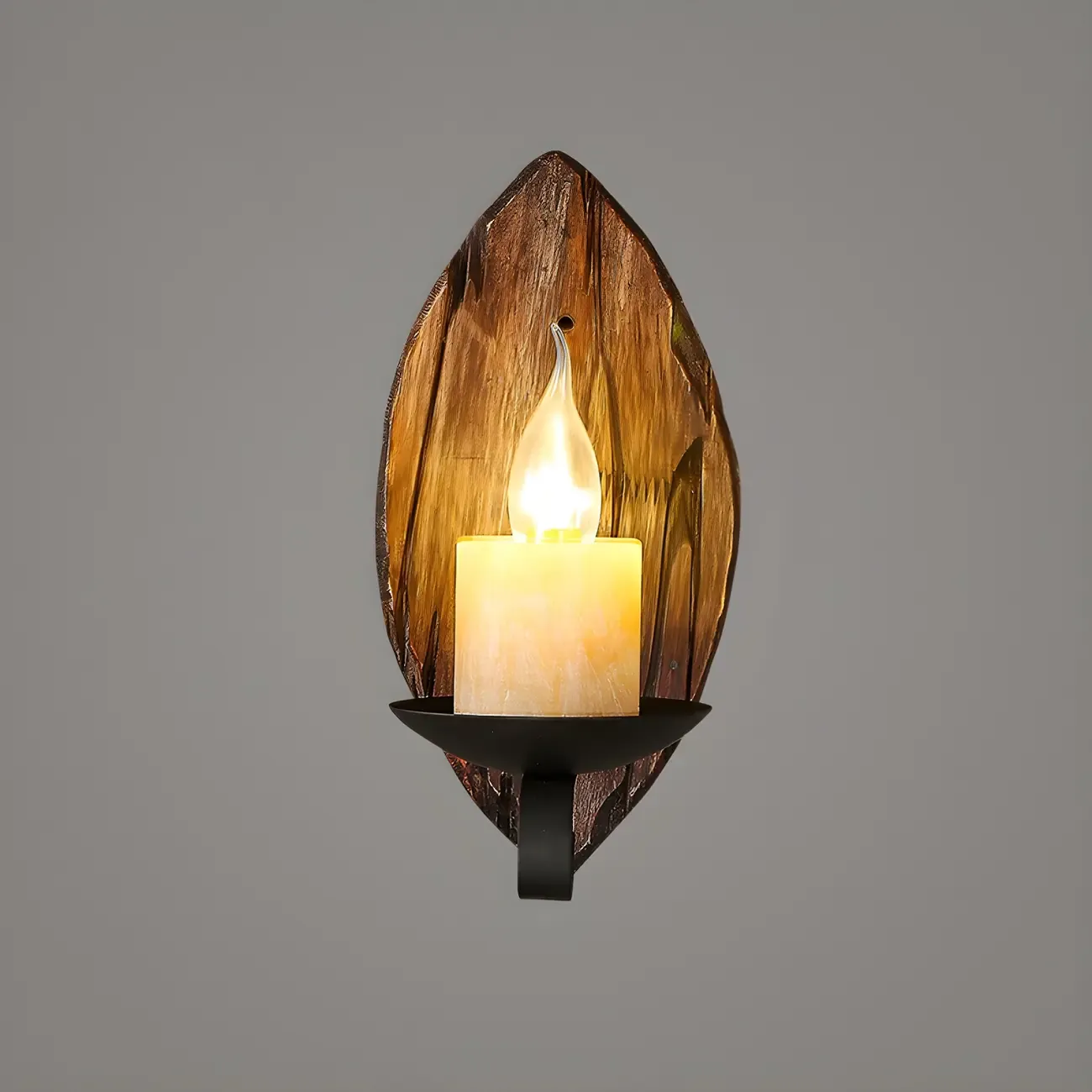 Rustic Wood Wall Sconce Lantern Country Corridor Light Image - 37