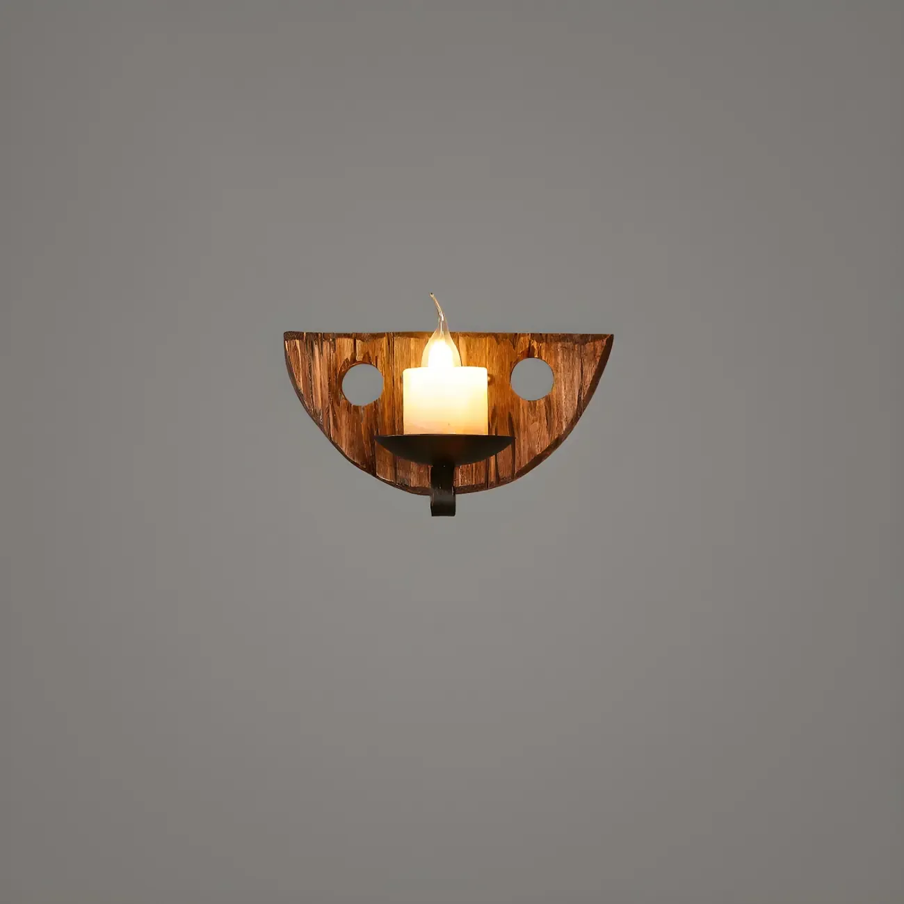 Rustic Wood Wall Sconce Lantern Country Corridor Light Image - 40