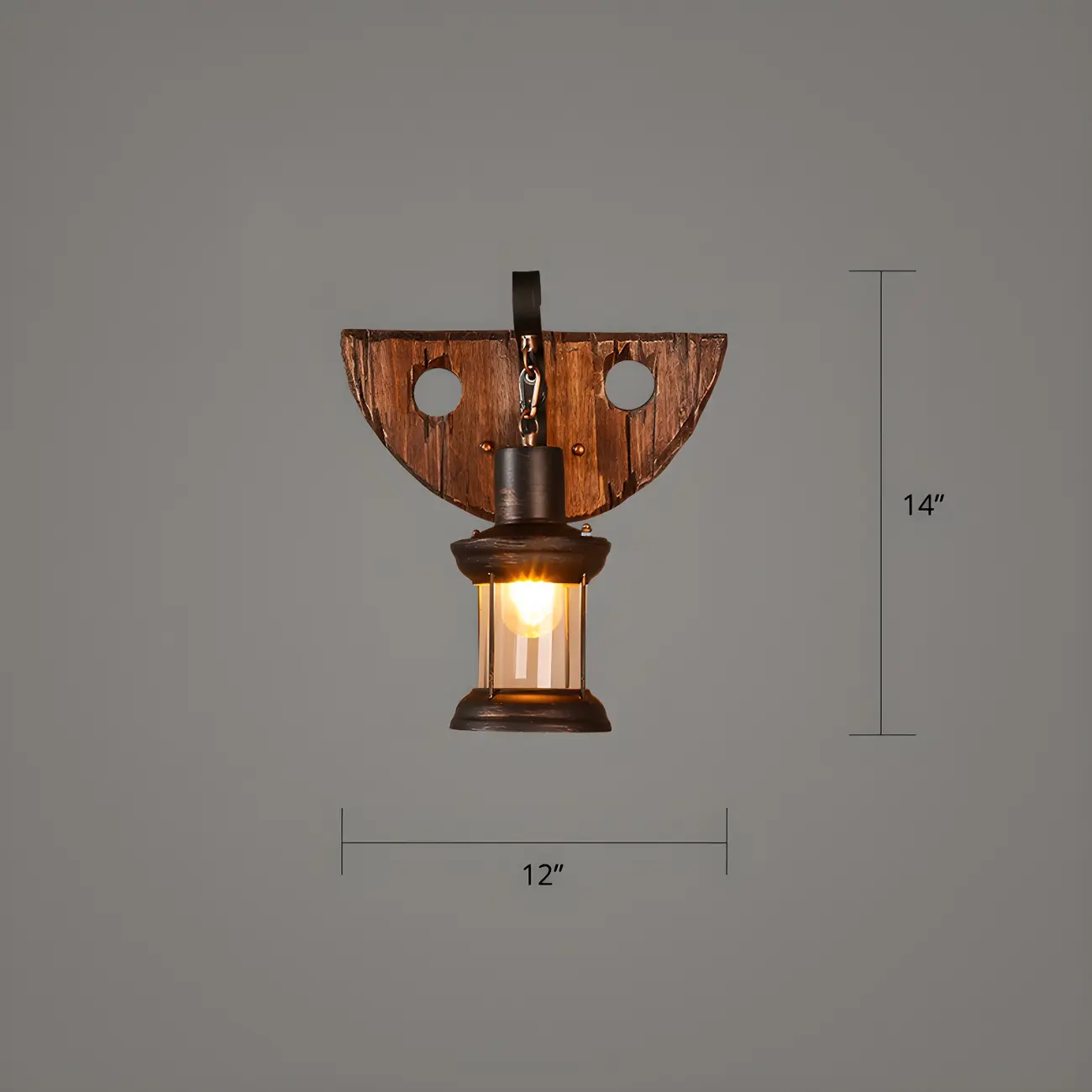 Rustic Wood Wall Sconce Lantern Country Corridor Light Image - 43 | homeyfad
