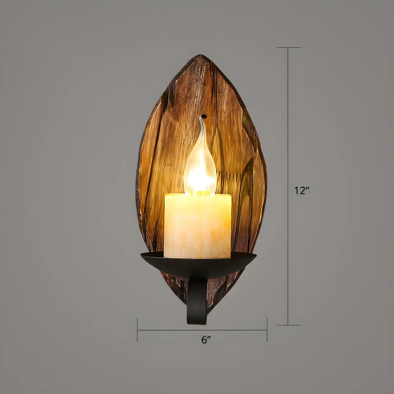 Rustic Wood Wall Sconce Lantern Country Corridor Light Image - 45