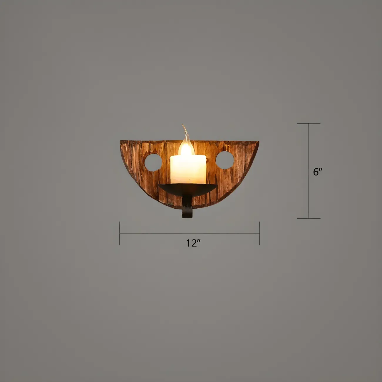 Rustic Wood Wall Sconce Lantern Country Corridor Light Image - 46
