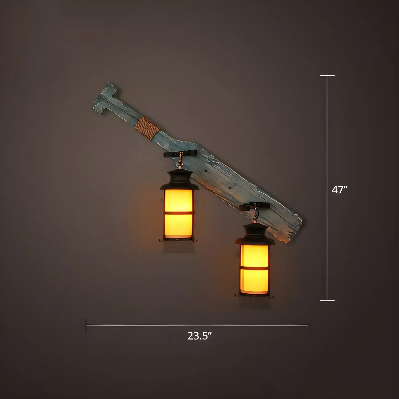 Rustic Distressed Wood & Glass Wall Sconce for Indoor  Image - 16