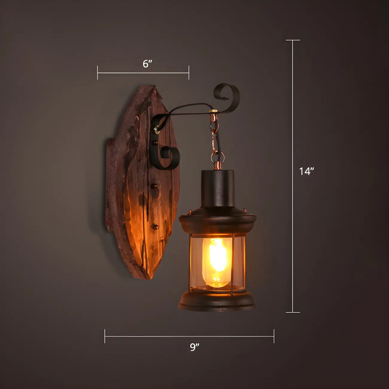 Rustic Distressed Wood & Glass Wall Sconce for Indoor  Image - 21 | homeyfad