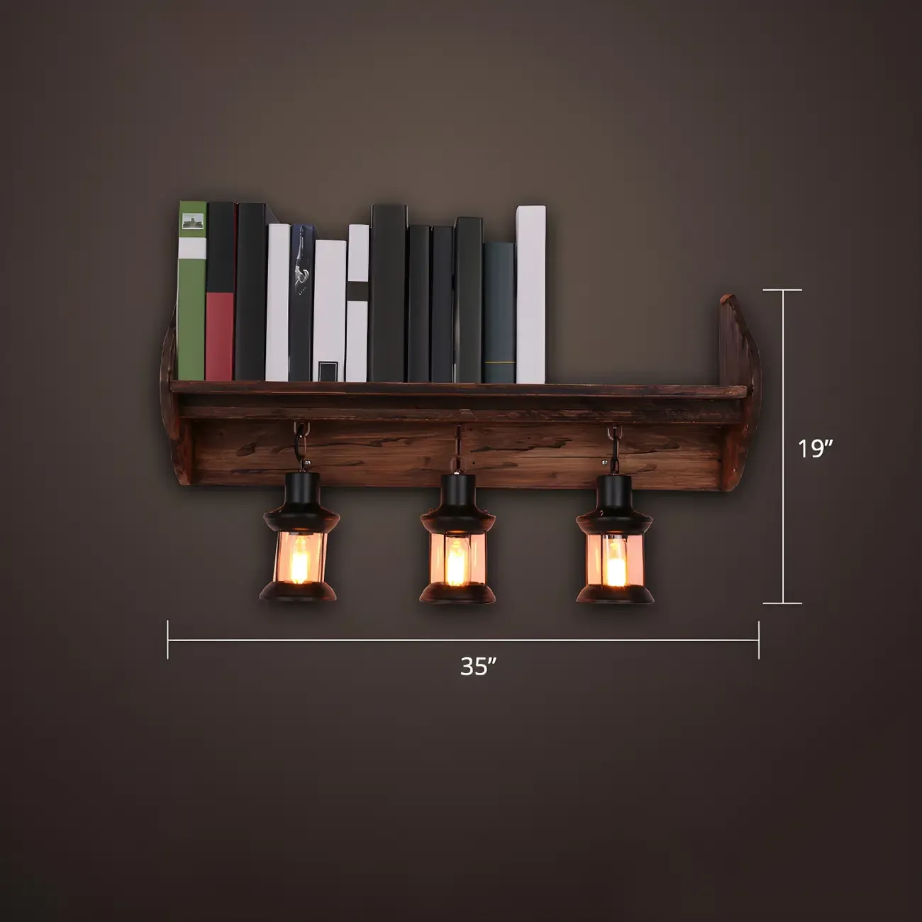 Rustic Distressed Wood & Glass Wall Sconce for Indoor  Image - 26