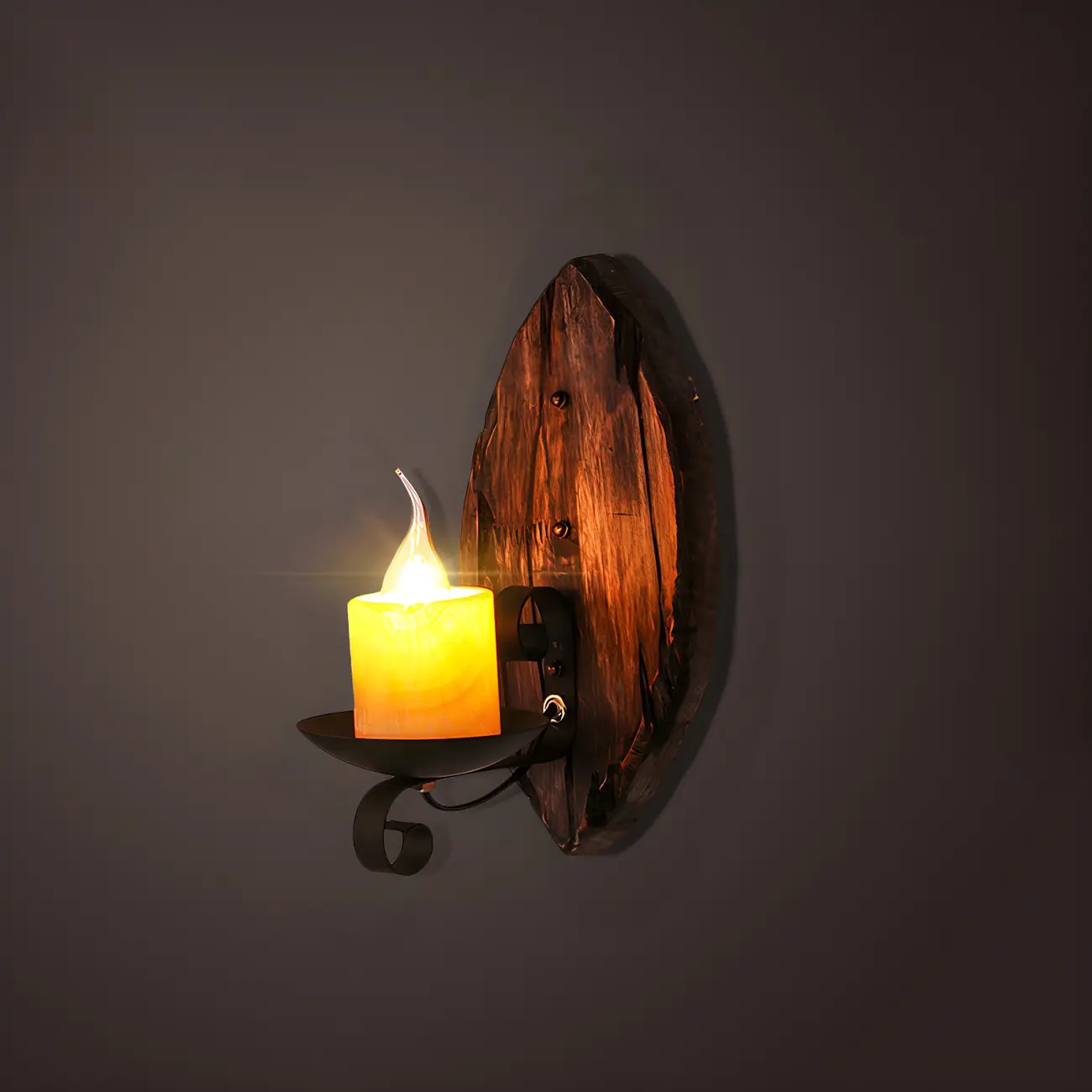 Rustic Distressed Wood & Glass Wall Sconce for Indoor  Image - 33 | homeyfad