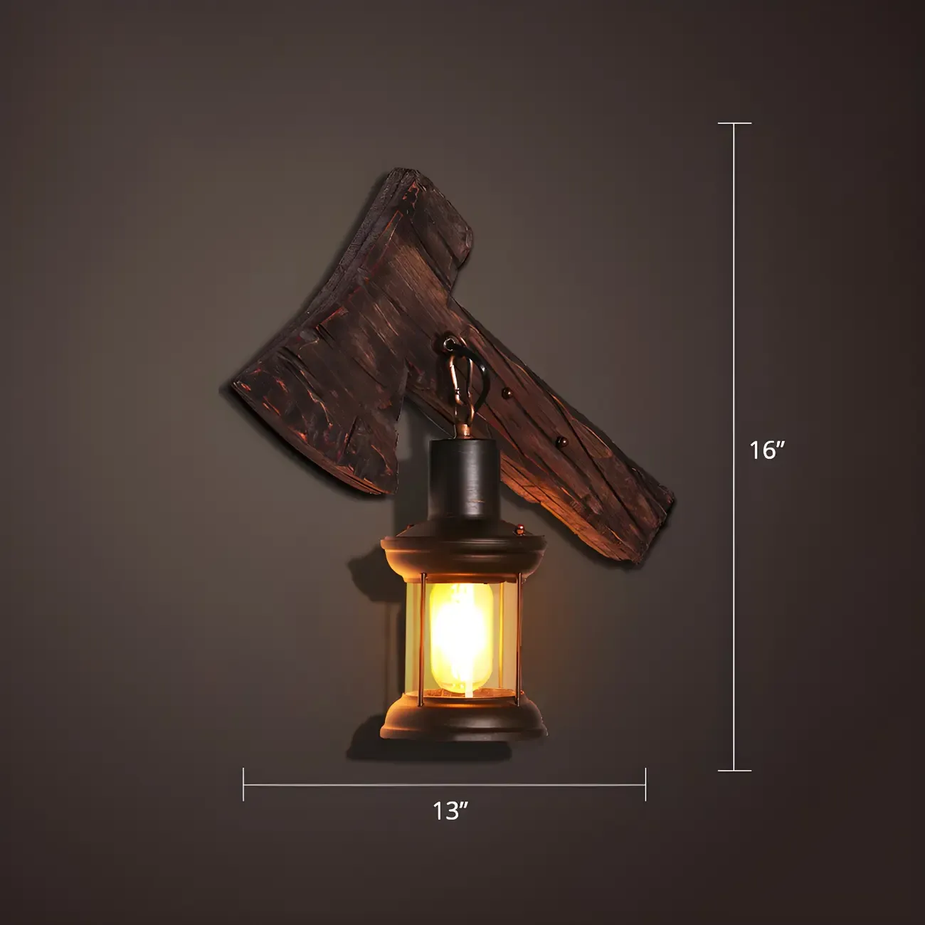 Rustic Distressed Wood & Glass Wall Sconce for Indoor  Image - 34