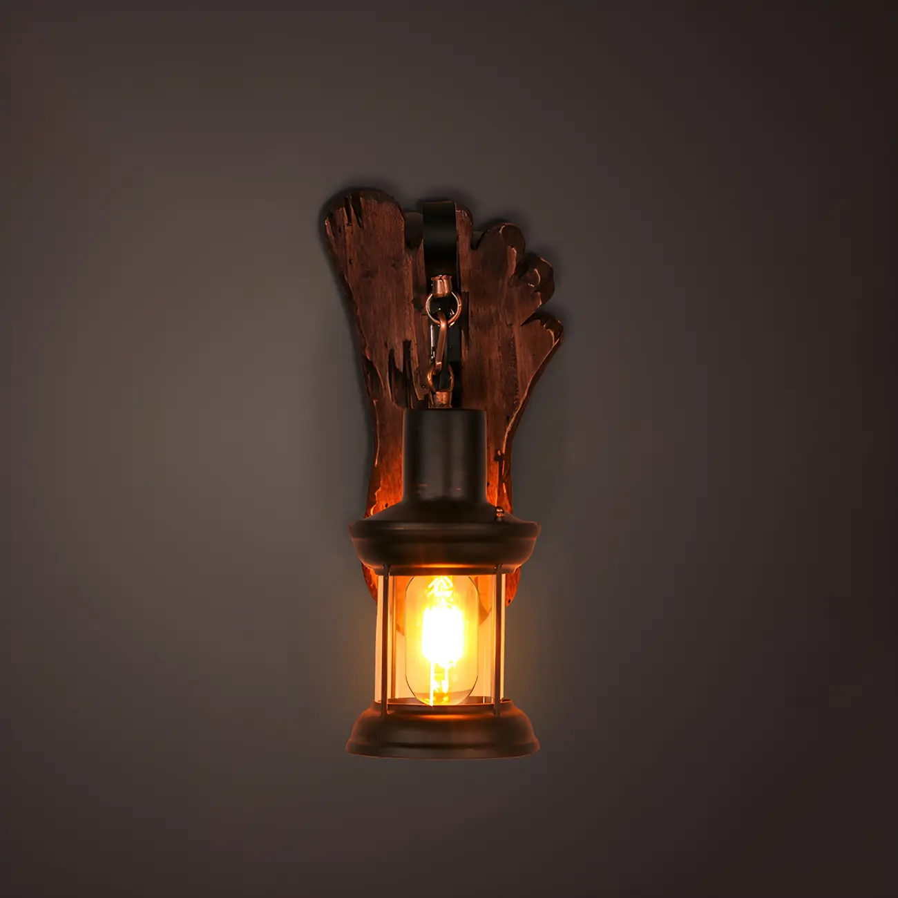 Rustic Distressed Wood & Glass Wall Sconce for Indoor  Image - 35 | homeyfad