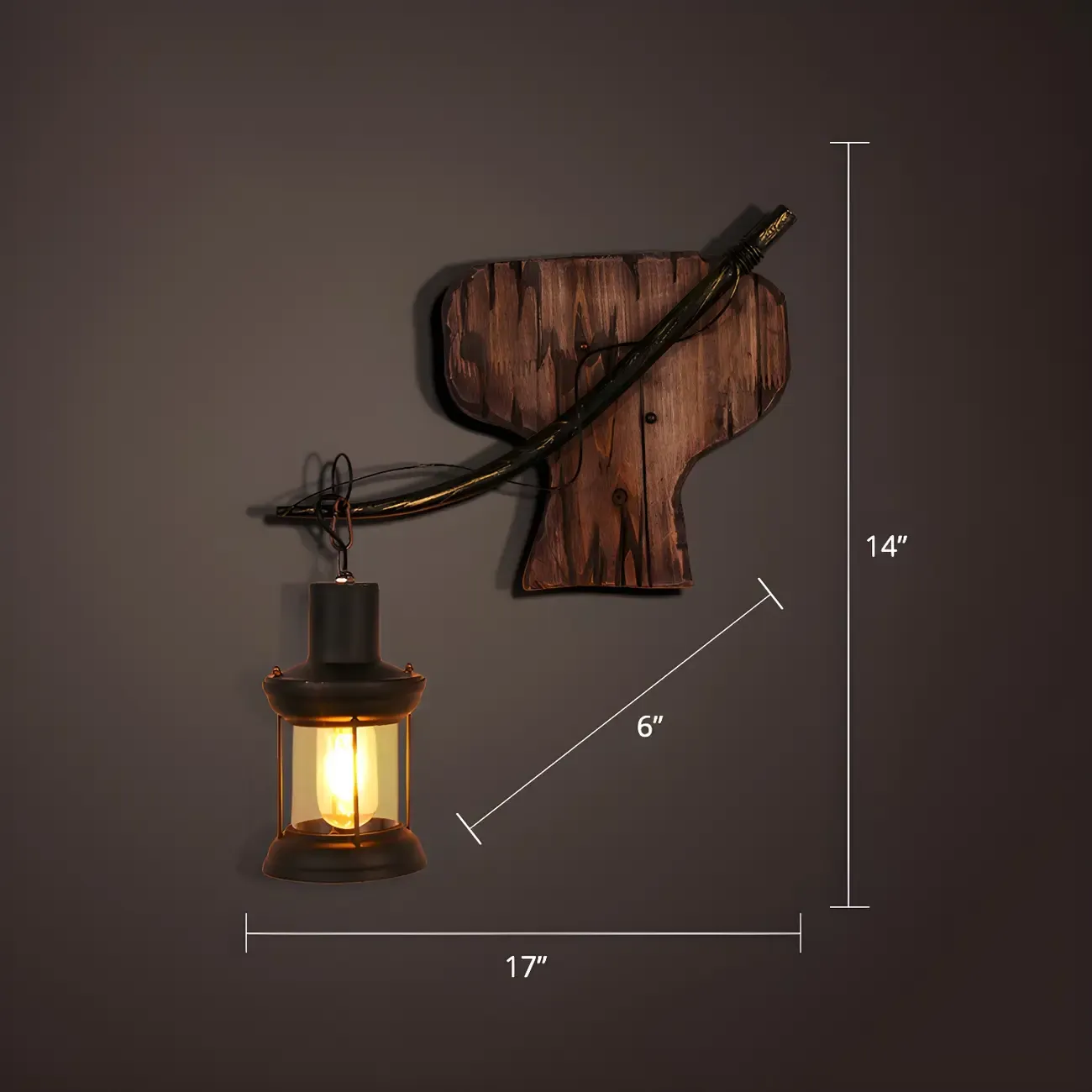 Rustic Distressed Wood & Glass Wall Sconce for Indoor  Image - 40