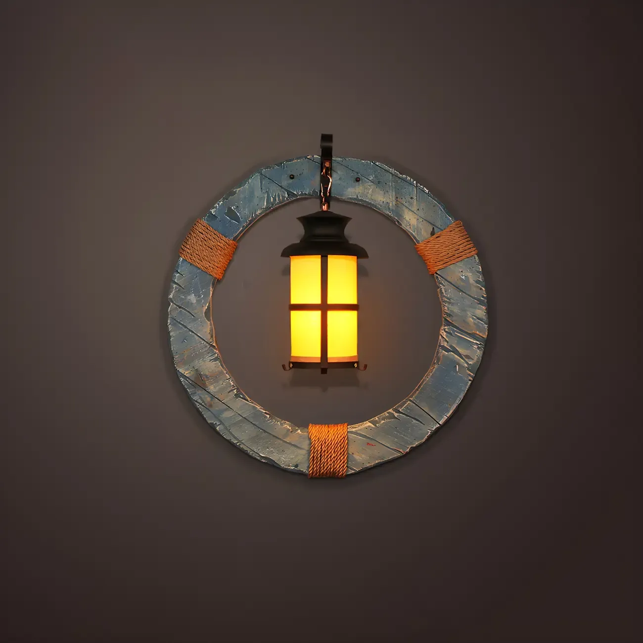 Rustic Distressed Wood & Glass Wall Sconce for Indoor  Image - 41