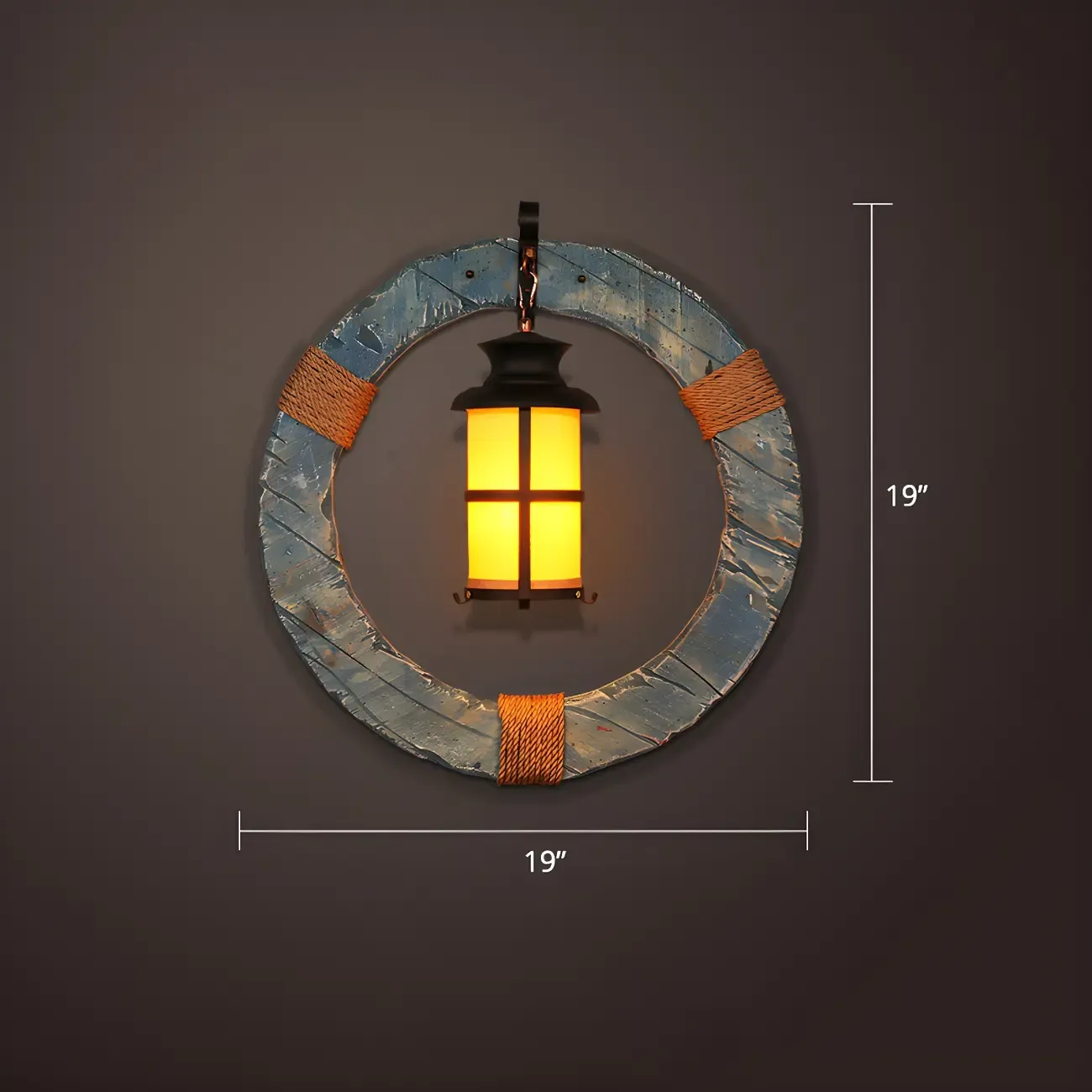 Rustic Distressed Wood & Glass Wall Sconce for Indoor  Image - 47