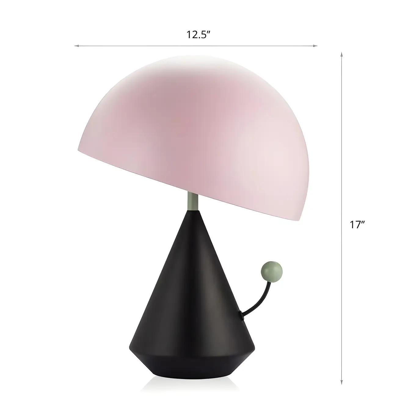 Art Deco Mushroom-Shape Metal LED Table Lamp #size | homeyfad