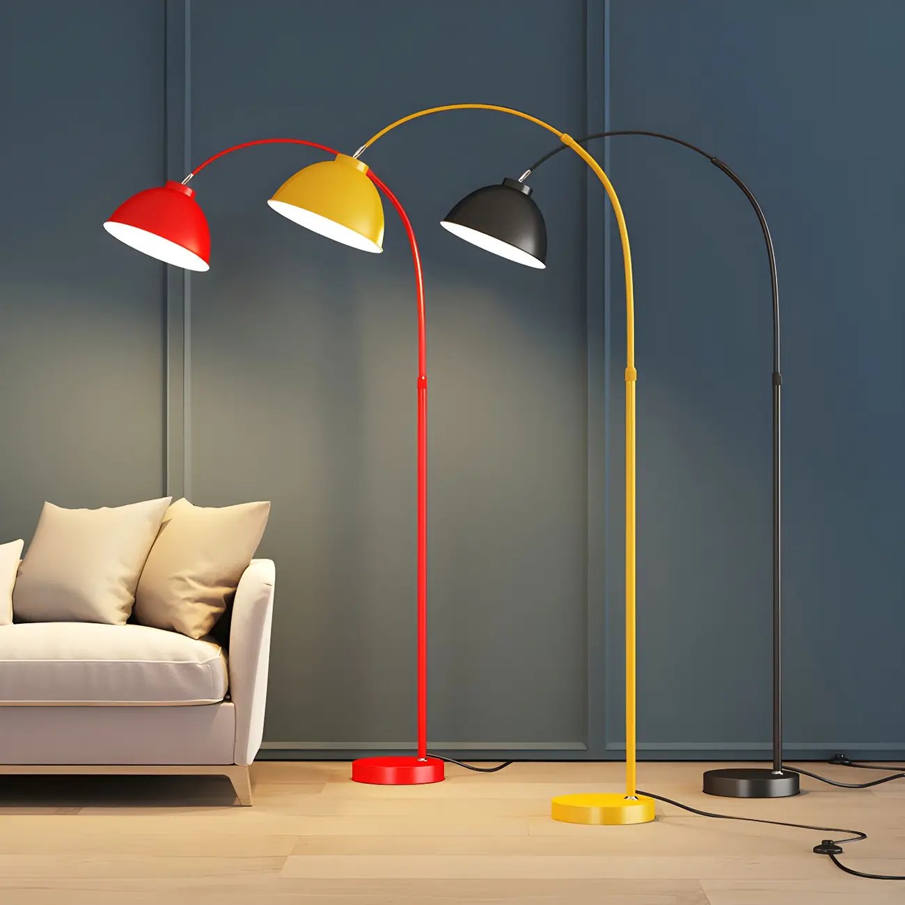 Stylish Multicolor Metal Dome Arc Floor Lamp | homeyfad