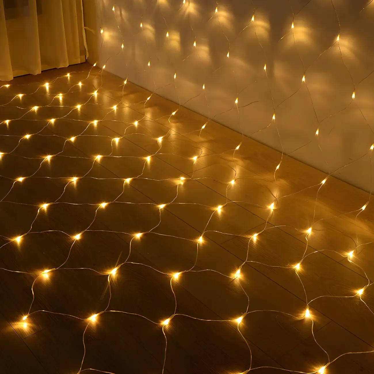 9.8ft Contemporary Fishnet Solar String Light Image - 2