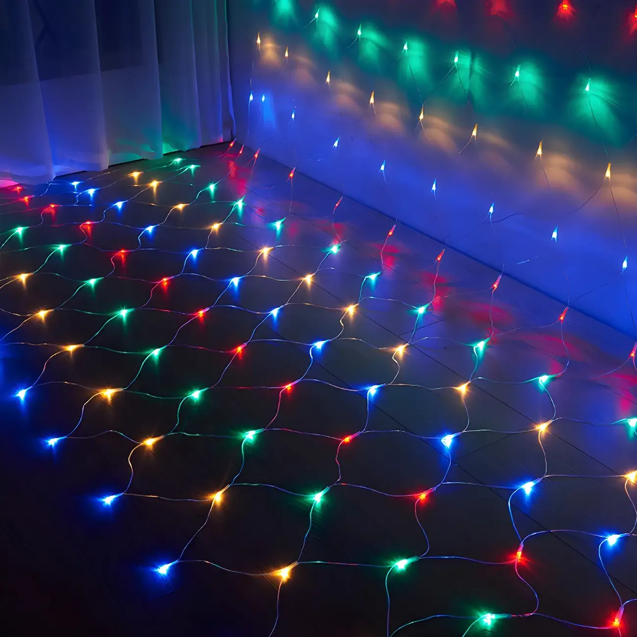 9.8ft Contemporary Fishnet Solar String Light Image - 3