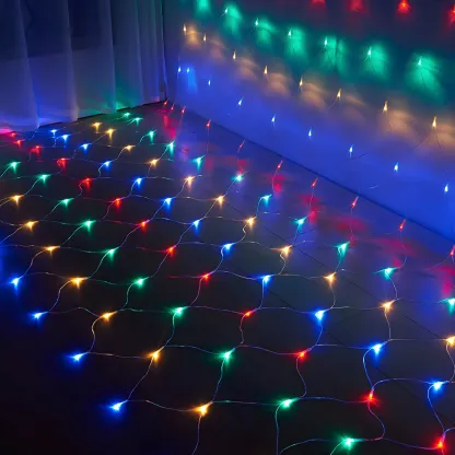 9.8ft Contemporary Fishnet Solar String Light Image - 3