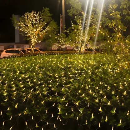 9.8ft Contemporary Fishnet Solar String Light Image - 9