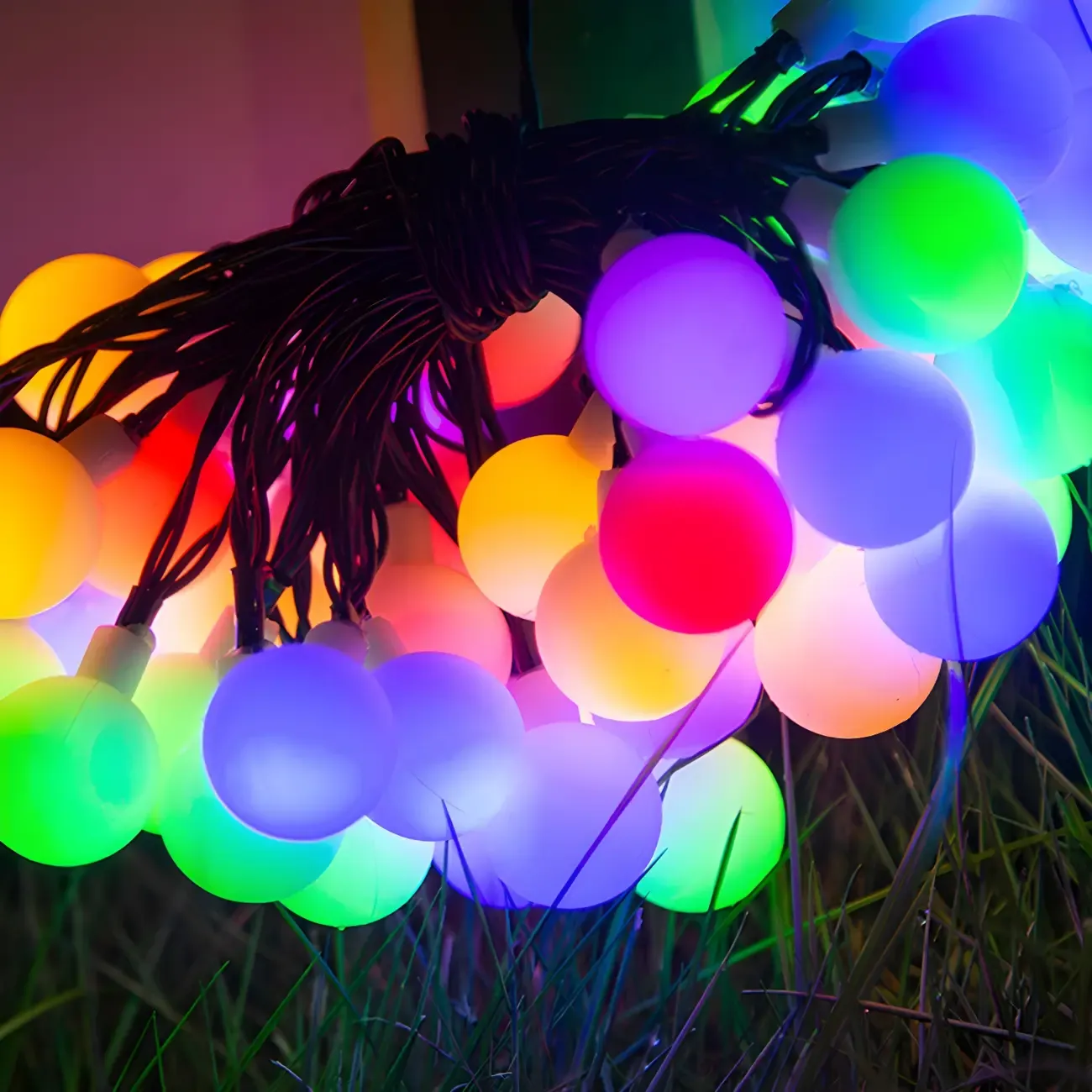 Colorful Globe Solar Decorative LED String Light Image - 5