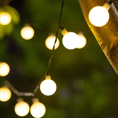 Colorful Globe Solar Decorative LED String Light Image - 4