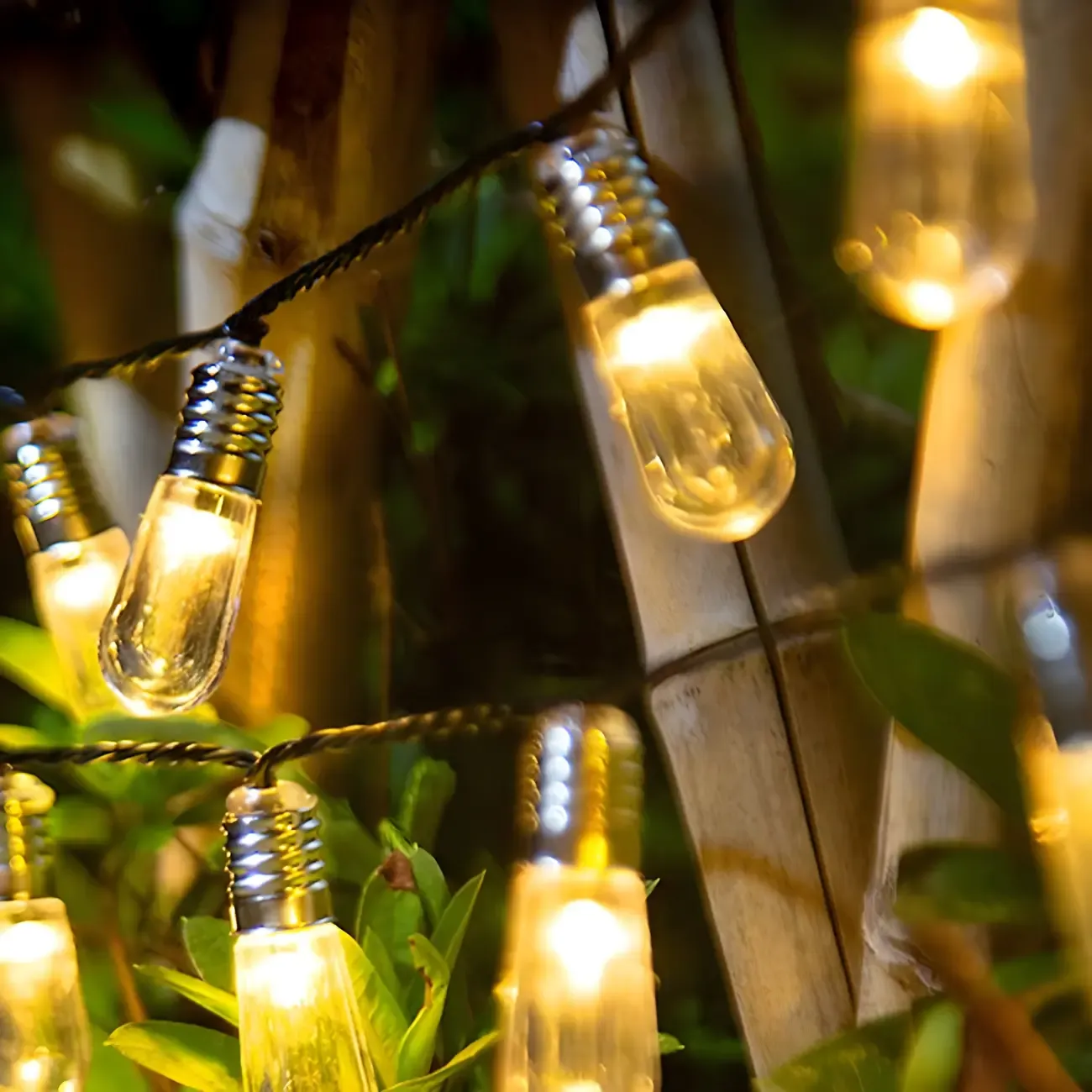 Colorful Clear Bulb Solar Outdoor String Light Image - 1